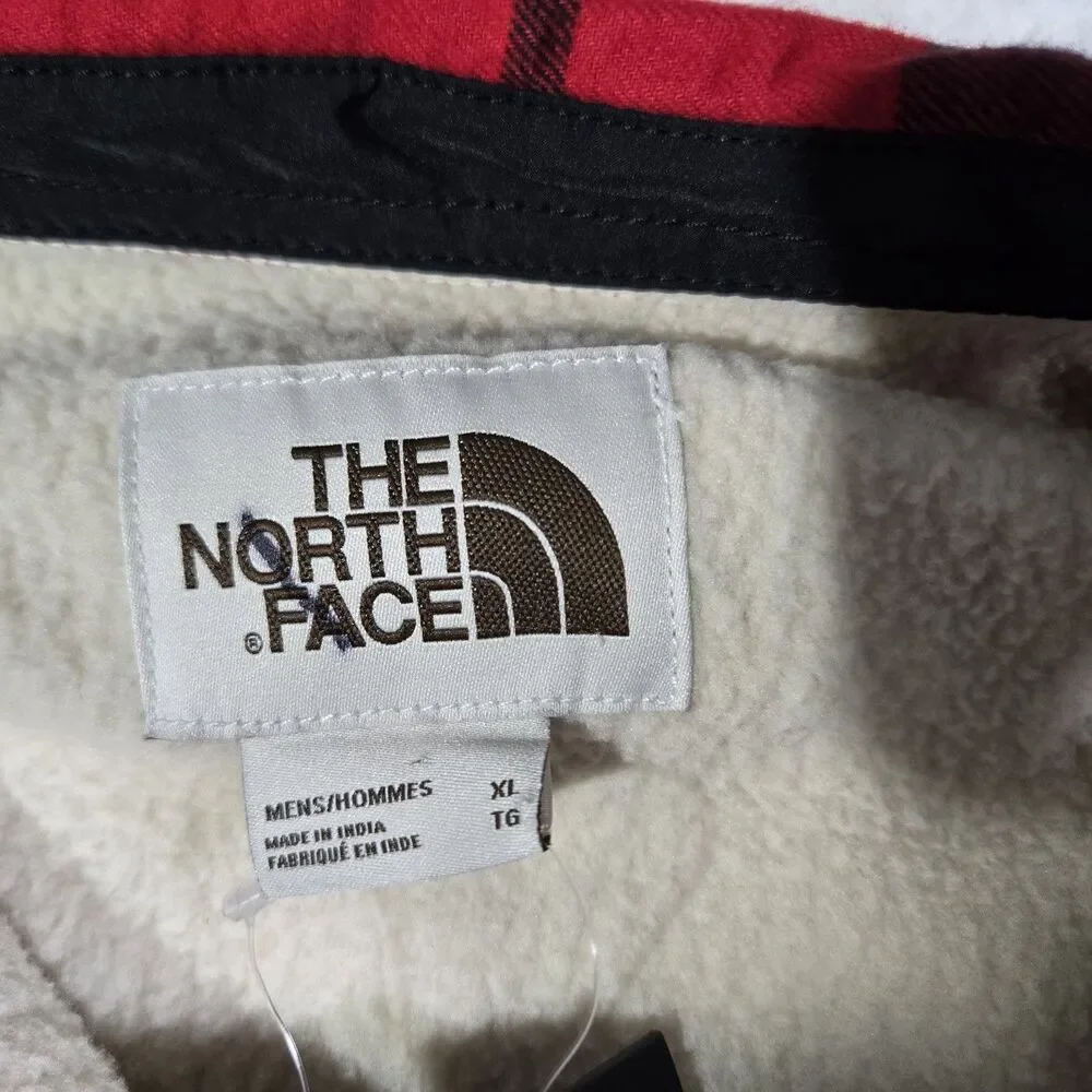 The North Face Campshire Sherpa Lined Plaid Flannel Shacket Shirt Jacket Mens XL
